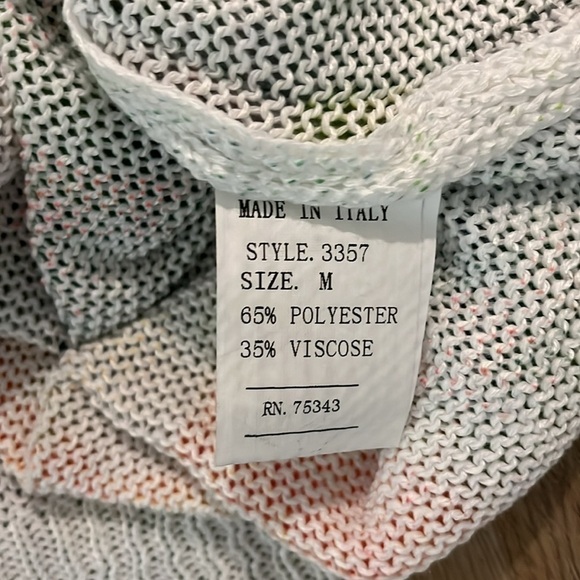 Stunning Luisa Ricci Tropical Print Sleeveless Lightweight Sweater Knit Top M - Picture 4 of 4